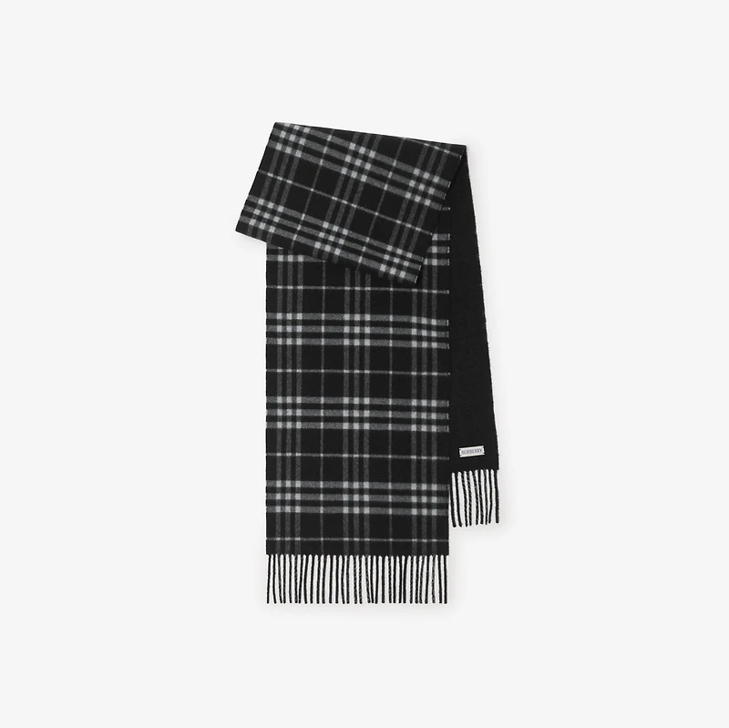 Reversible Check Cashmere Scarf in Black/calico | Burberry® Official
