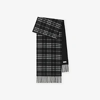 Reversible Check Cashmere Scarf in Black/calico | Burberry® Official