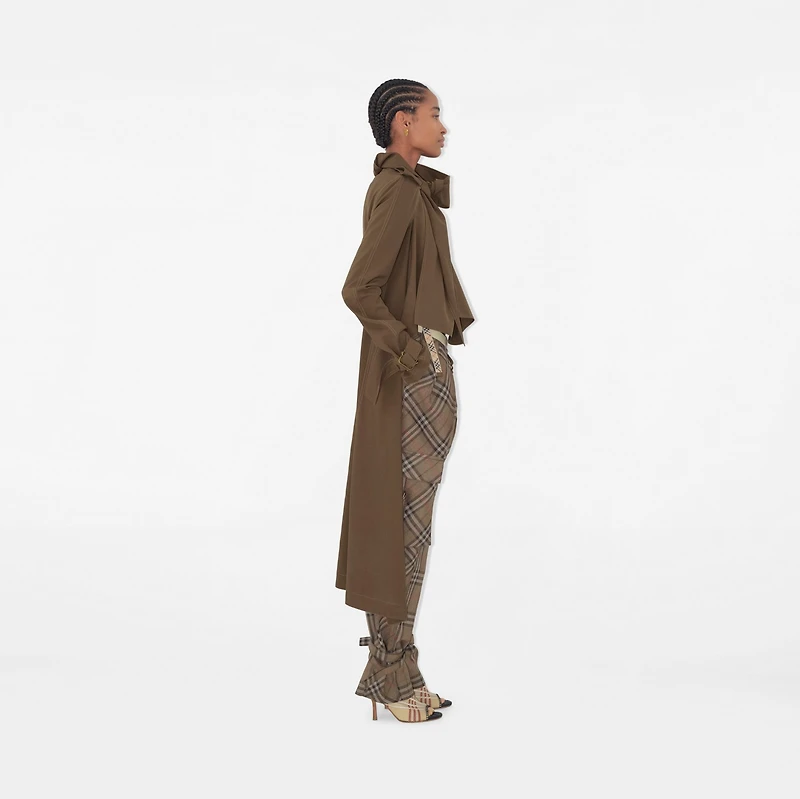 Long Silk Scarf Trench Coat in Stoat - Women | Burberry® Official
