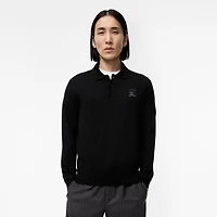 Long-sleeve Knight Wool Polo Shirt in Black - Men | Burberry® Official