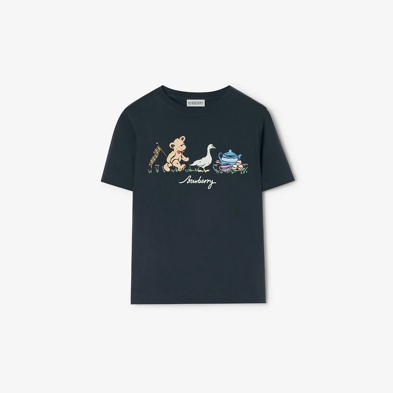 Teddy Bear’s Picnic Cotton T-shirt in Navy | Burberry® Official
