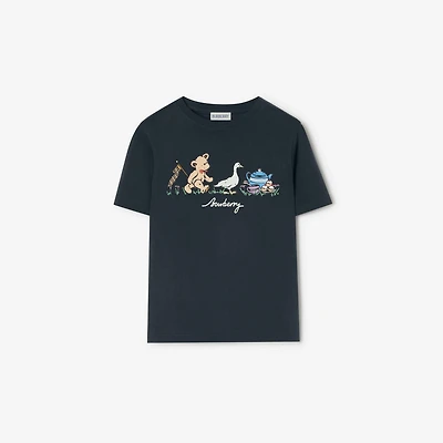 Teddy Bear’s Picnic Cotton T-shirt in Navy | Burberry® Official