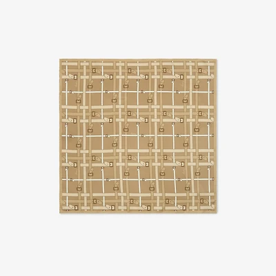 Belt Check Silk Scarf in Finch beige | Burberry® Official