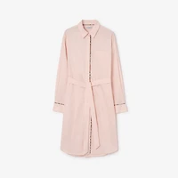 Check Trim Cotton Shirt Dress in Ballet pink - Women | Burberry® Official