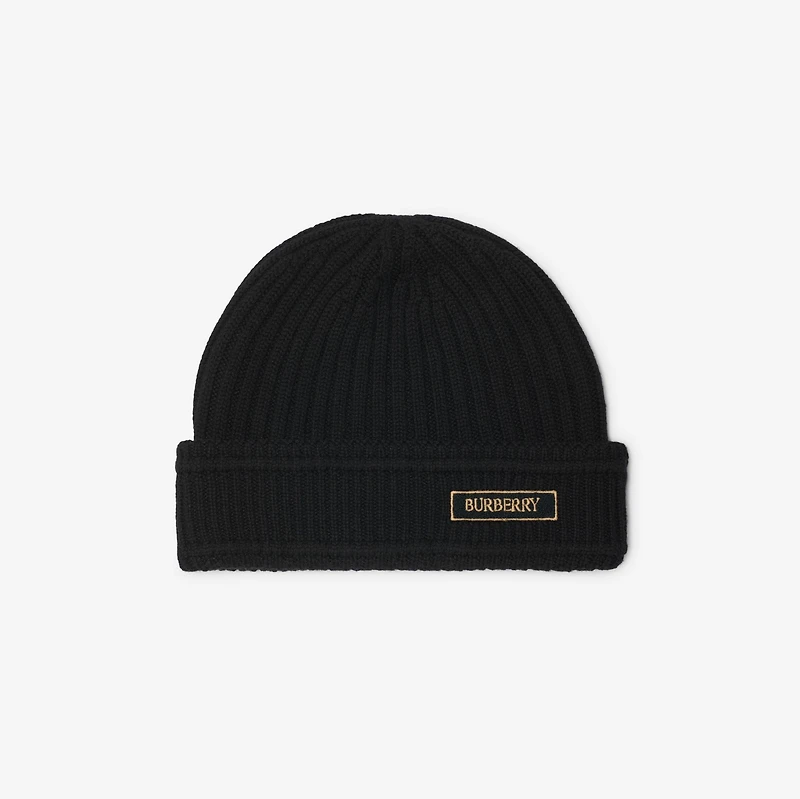 Logo Wool Beanie in Black - Men | Burberry® Official