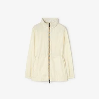 Short Checker-tape Nylon Parka in Seashell white - Women | Burberry® Official