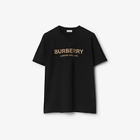 Logo Cotton T-shirt in Black - Women | Burberry® Official