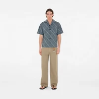 Relaxed Fit Check Cotton Shirt in Pewter - Men | Burberry® Official