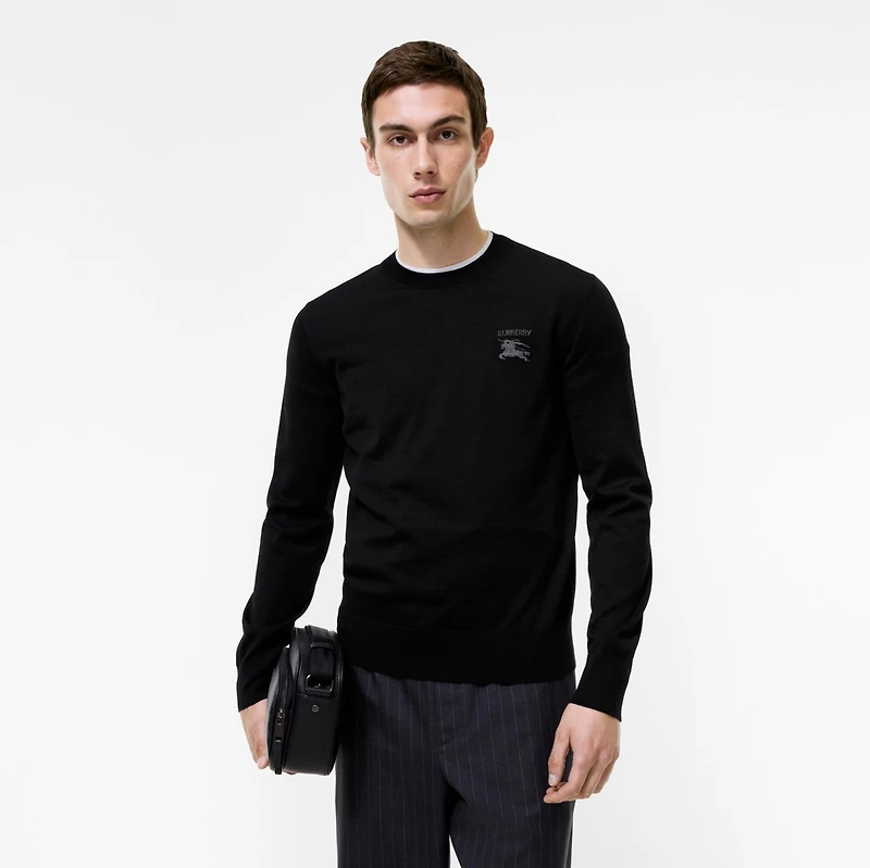 Wool Sweater in Black - Men | Burberry® Official