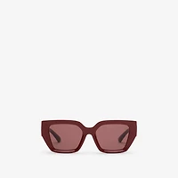 EKD Rectangular Sunglasses in Dark red - Women | Burberry® Official