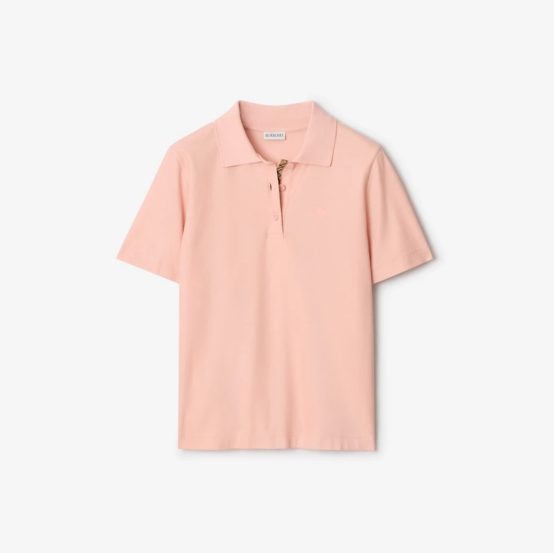 Cotton Polo Shirt in Bouquet pink - Women | Burberry® Official