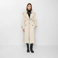 Long Gabardine Fitzrovia Trench Coat in Clam beige - Women | Burberry® Official