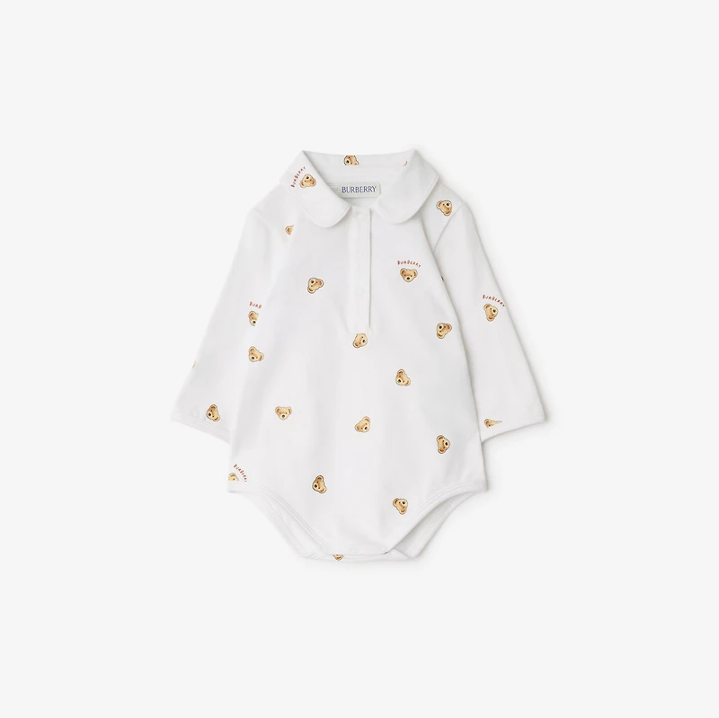 Thomas Bear Stretch Cotton Two-piece Baby Gift Set in White - Children | Burberry® Official