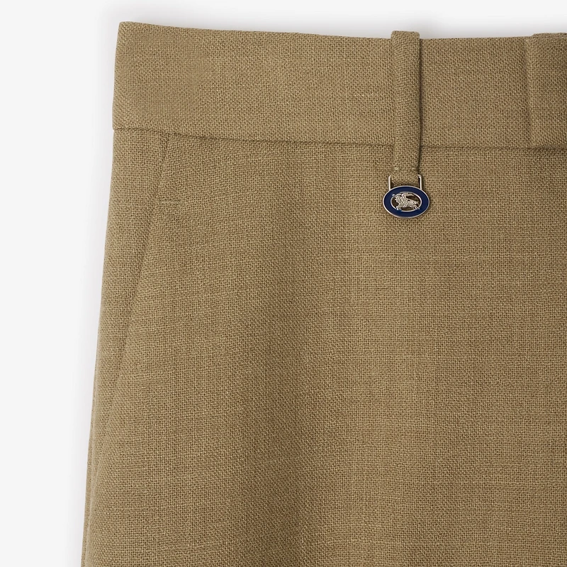 Wool Tailored Trousers in Linden/mountain - Women | Burberry® Official