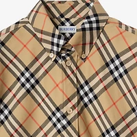 Relaxed Fit Check Cotton Flannel Shirt in Sand beige - Men | Burberry® Official