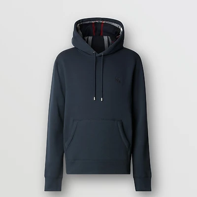 Embroidered EKD Cotton Blend Hoodie in Navy Blue - Men | Burberry® Official