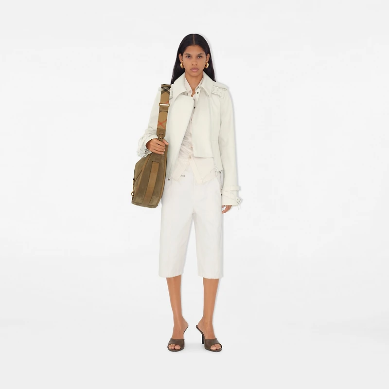 Cotton Capri Trousers in Quartz - Women | Burberry® Official