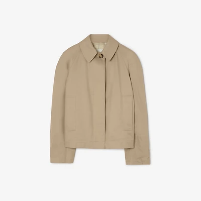 Tropical Gabardine Jacket in Saltmarsh beige - Women | Burberry® Official