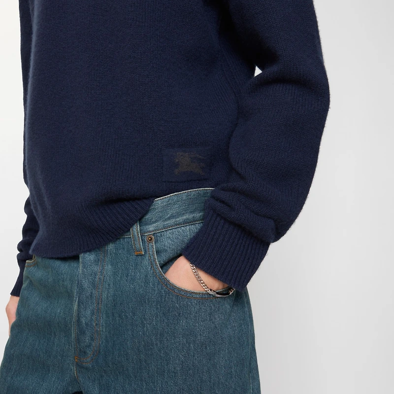 Cashmere Sweater in Silhouette blue - Men | Burberry® Official