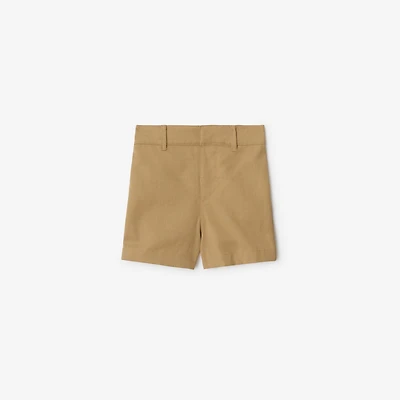 Cotton Blend Shorts in Sand | Burberry® Official