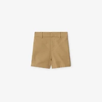 Cotton Blend Shorts in Sand | Burberry® Official