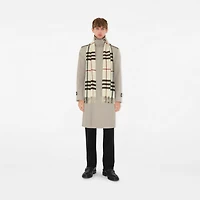 Check Cashmere Scarf in Stone | Burberry® Official