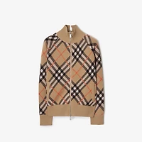 Check Wool Mohair Blend Jacket in Sand - Women | Burberry® Official