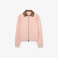 Cropped Tropical Gabardine Hayfield Harrington Jacket in Compact pink - Women | Burberry® Official