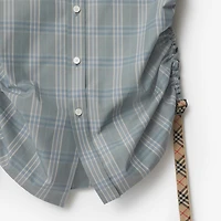 Slim Fit Check Cotton Shirt in Drizzle - Women | Burberry® Official