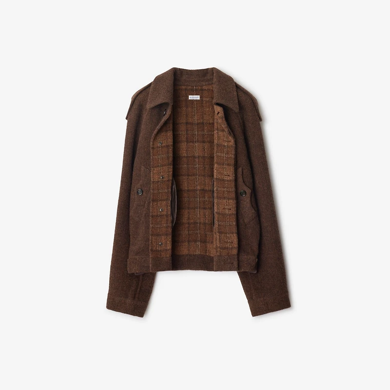 Detachable Scarf Wool Blend Jacket in Ginger/ginger - Men | Burberry® Official