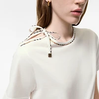 Tie-sleeve Cotton T-shirt in Chalk white - Women | Burberry® Official