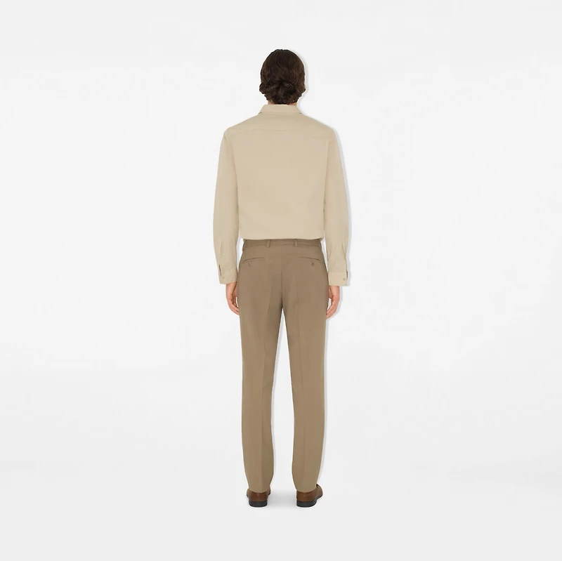 Wool Tailored Trousers in Puddle - Men | Burberry® Official
