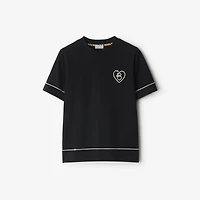B Heart Cotton T-shirt in Black - Women | Burberry® Official