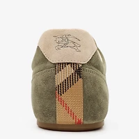 Suede Knight Runner Sneakers​ in Airforce green/tawny beige - Men | Burberry® Official