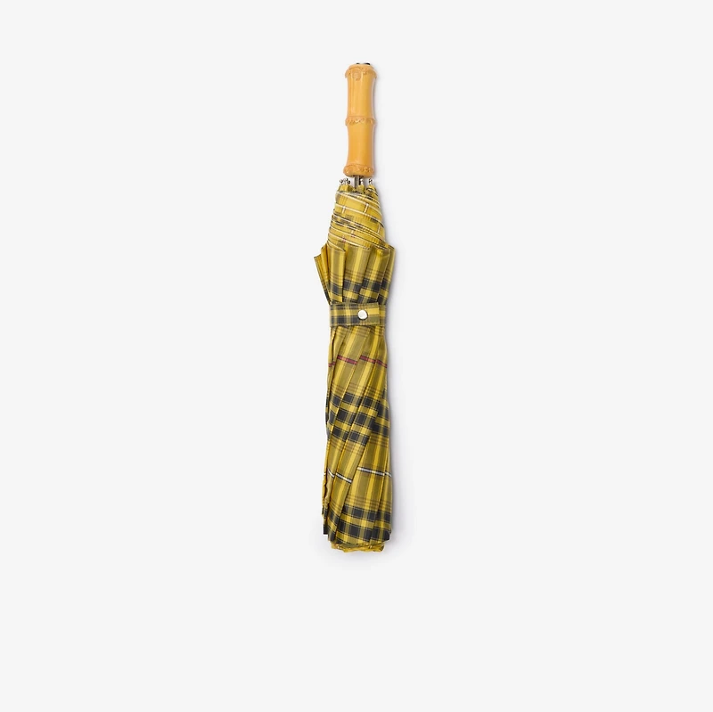 Check Folding Umbrella in Pear yellow | Burberry® Official