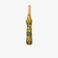 Check Folding Umbrella in Pear yellow | Burberry® Official