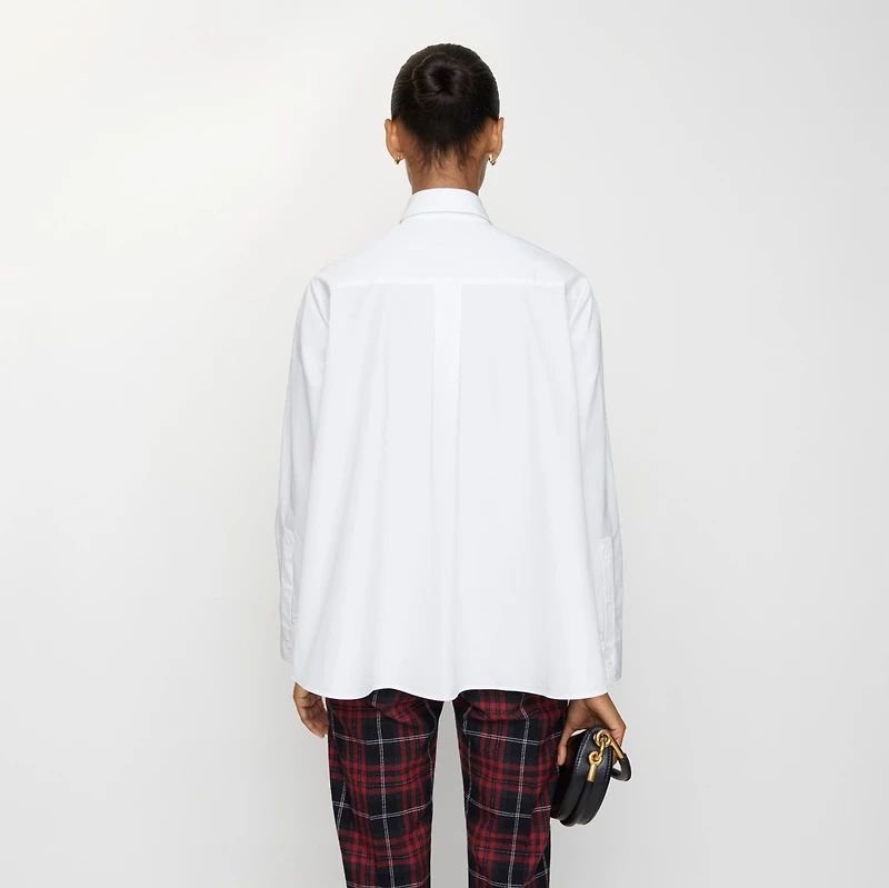 Oversized Cotton Poplin Shirt in Optic white - Women | Burberry® Official