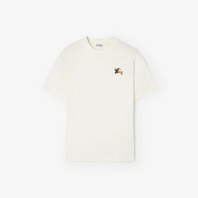 Cotton T-shirt in Chalk white - Men | Burberry® Official