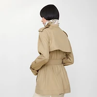 Short Lightweight Cotton Belgravia Trench Coat​ in Sparrow beige - Women, Cotton Gabardine | Burberry® Official