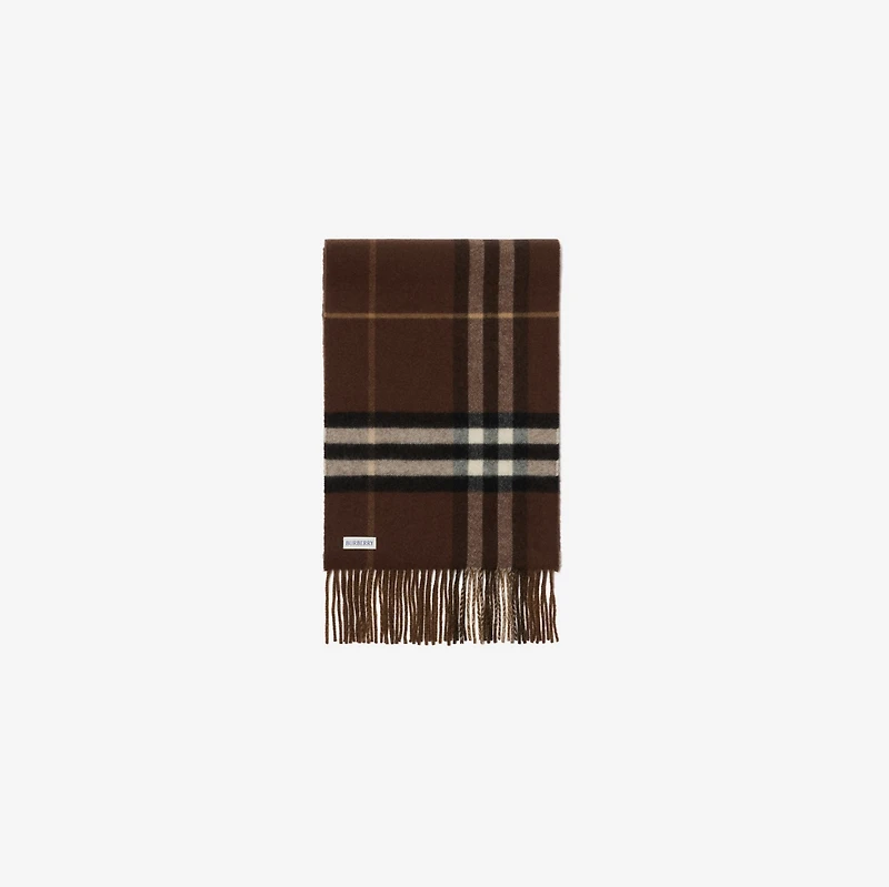 Reversible EKD Check Cashmere Scarf in Treacle brown | Burberry® Official