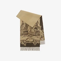 Tower Bridge Cashmere Scarf in Sand | Burberry® Official