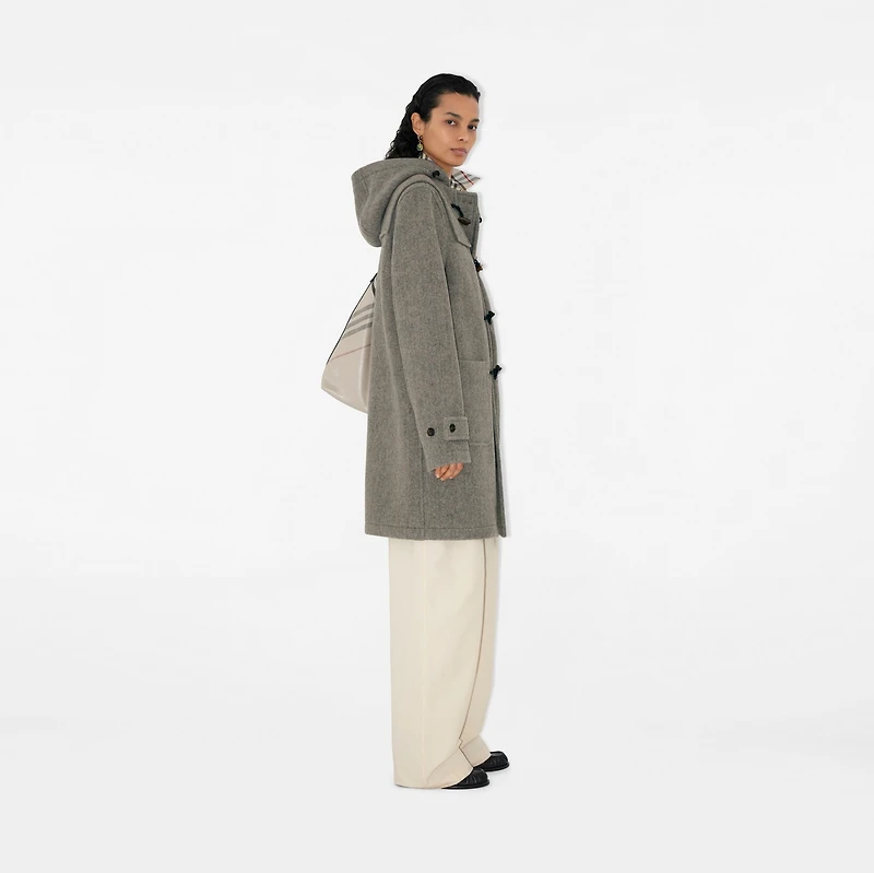 Wool Duffle Coat in Limestone - Women | Burberry® Official
