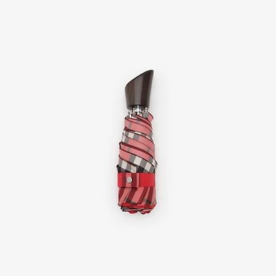 Check Folding Umbrella in Post red | Burberry® Official