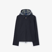 Reversible Check Cotton Jacket in Silhouette blue - Men | Burberry® Official