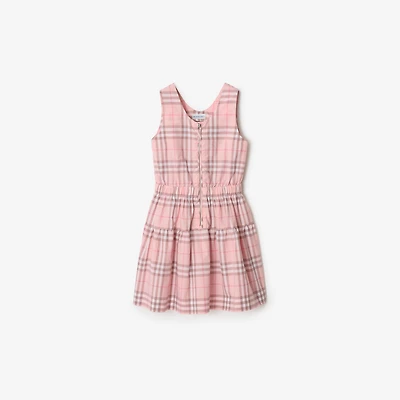 Check Cotton Dress in Peony pink | Burberry® Official