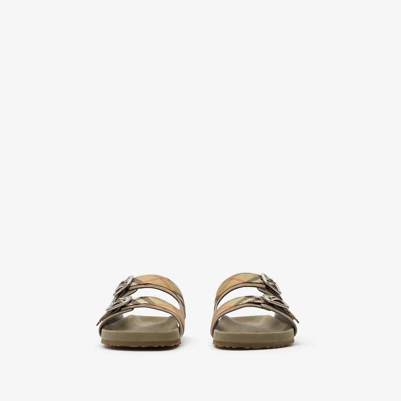 Check Suede Urchin Sandals in Sparrow beige - Men | Burberry® Official