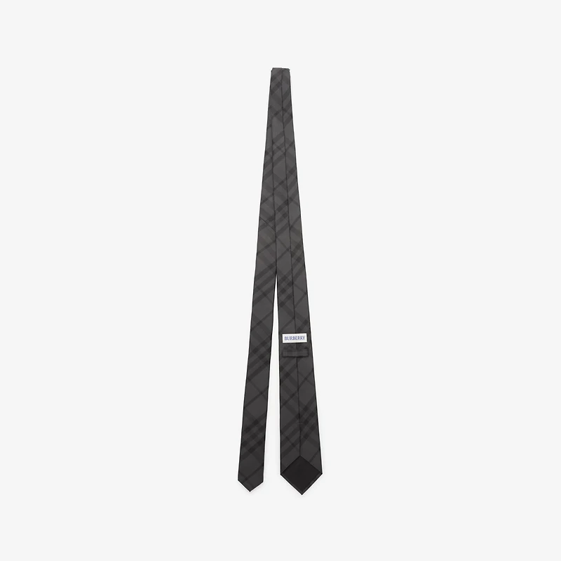 Check Silk Tie in Coal grey - Men | Burberry® Official