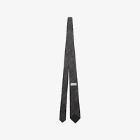 Check Silk Tie in Coal grey - Men | Burberry® Official