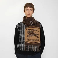 Reversible Knight Stamp Scarf in Treacle | Burberry® Official