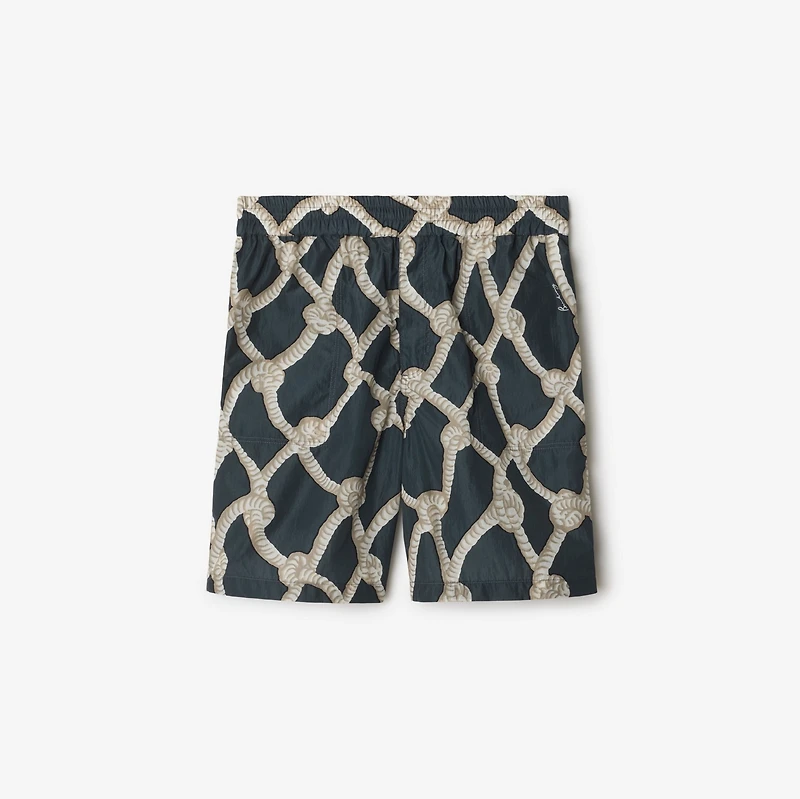 Knot Nylon Shorts in Magnet - Men | Burberry® Official